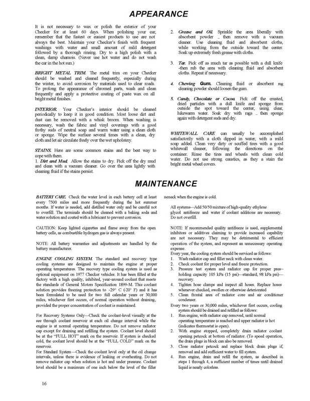 1977 Checker Owners Manual-16