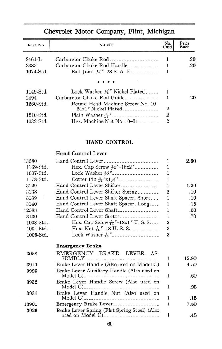 1912 Chevrolet Parts Price List-60