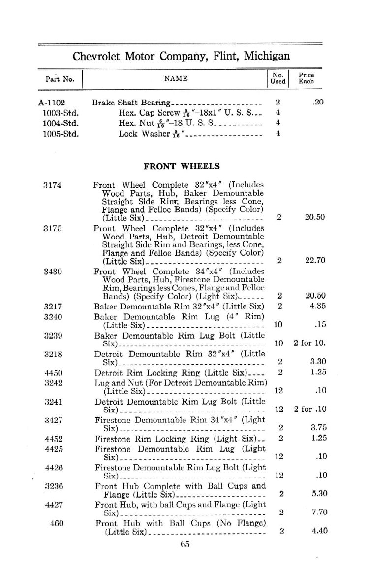 1912 Chevrolet Parts Price List-65
