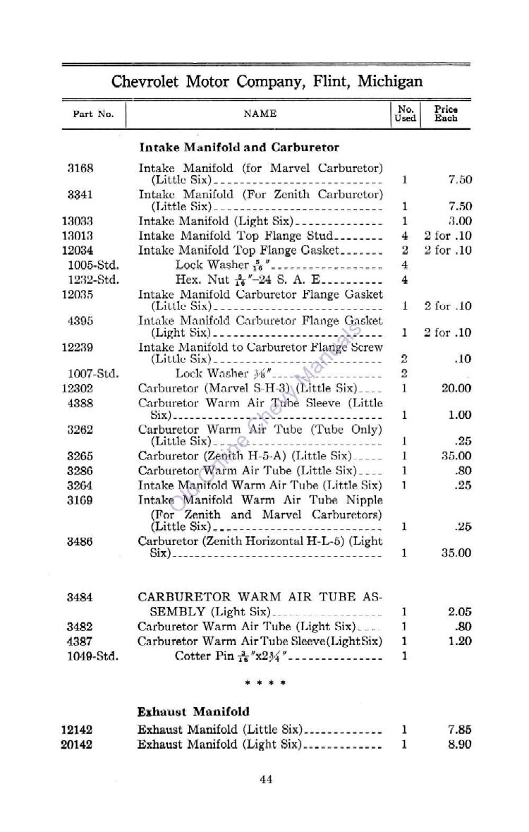 1912 Chevrolet Parts Price List-44