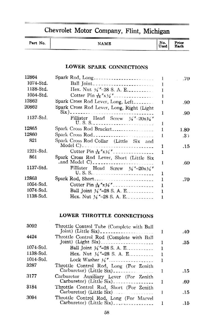 1912 Chevrolet Parts Price List-58