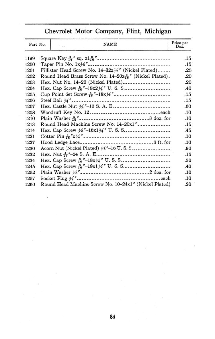 1912 Chevrolet Parts Price List-84