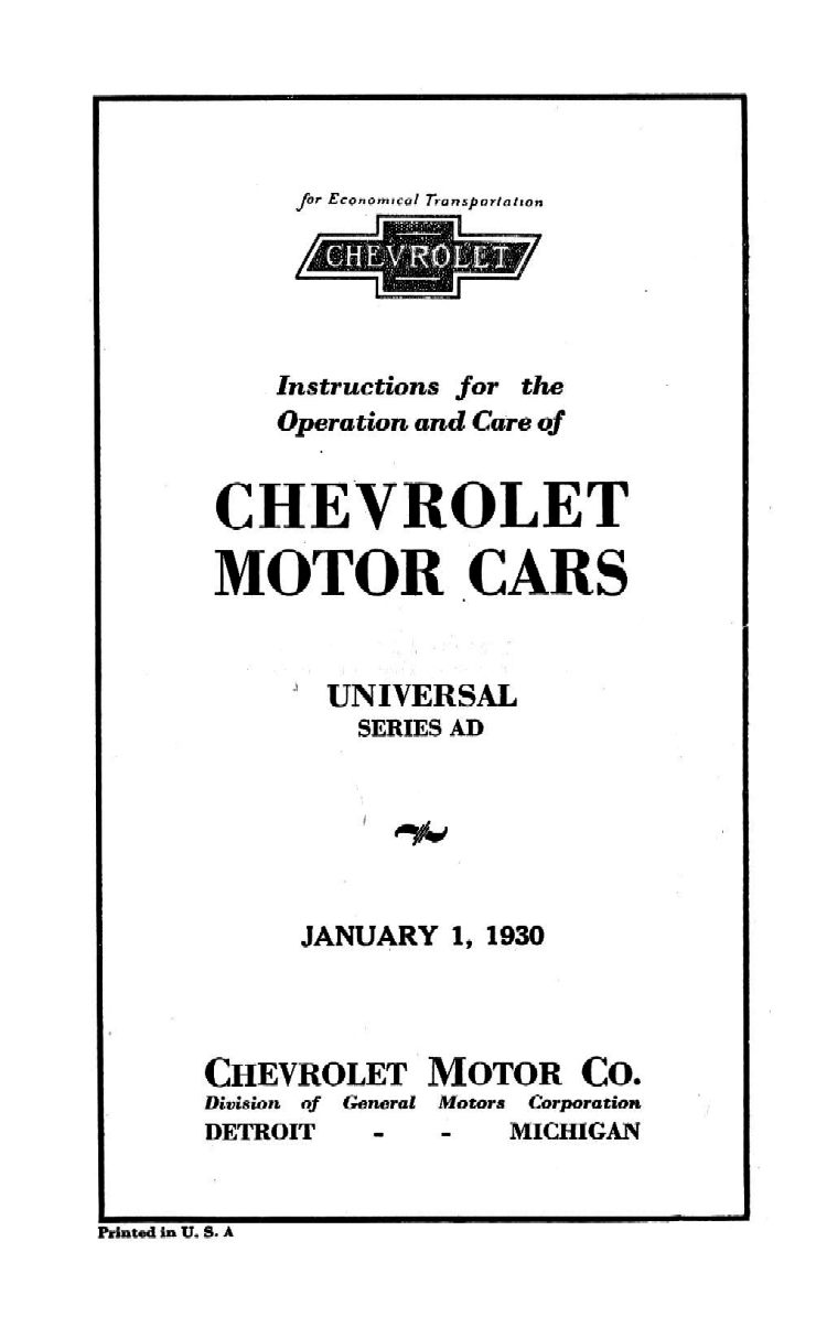 1930 Chevrolet Owners Manual-02