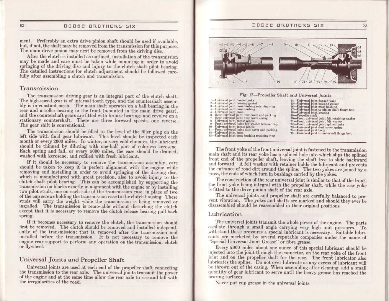 1930 Dodge Six Instruction Manual-52 amp 53
