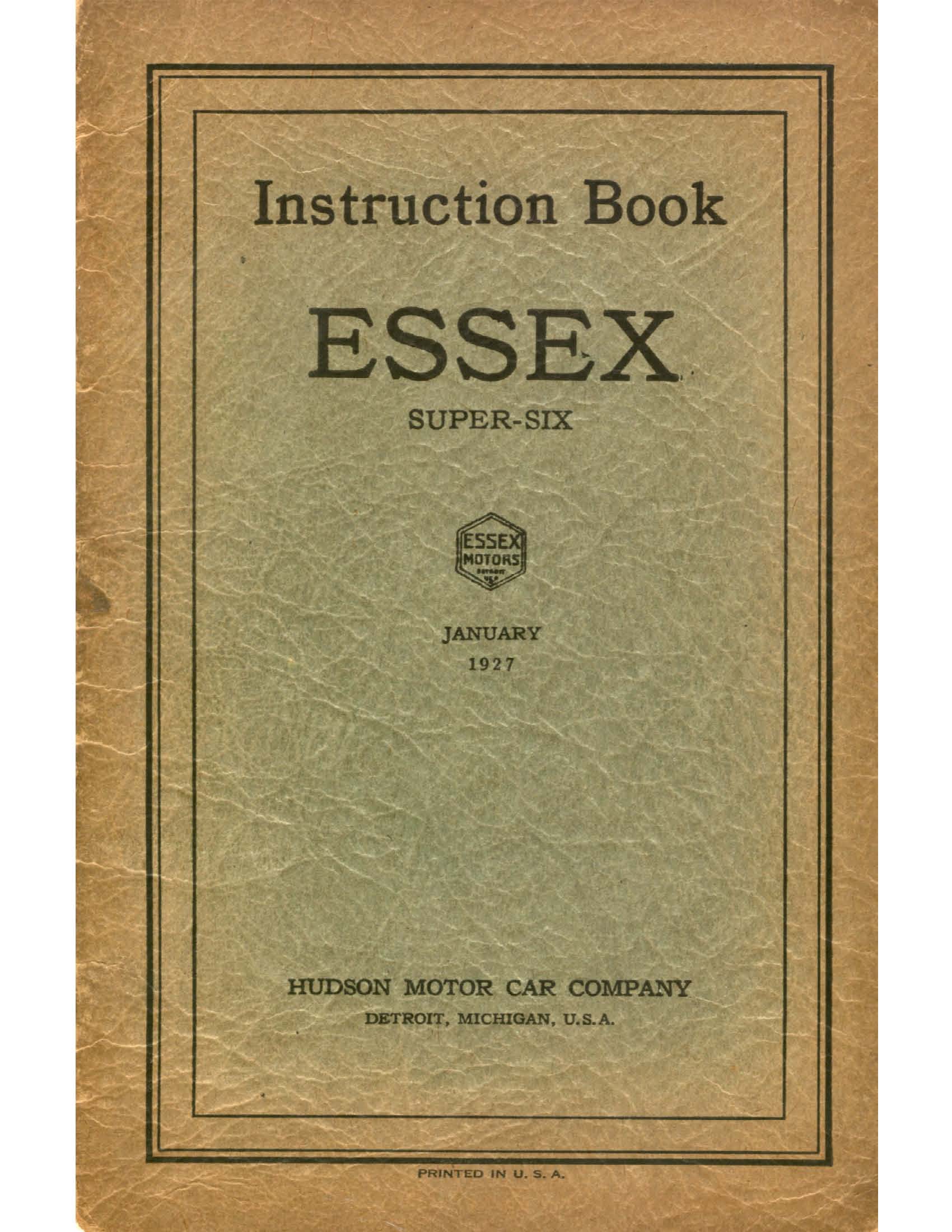 1927 Essex Instruction Book-01