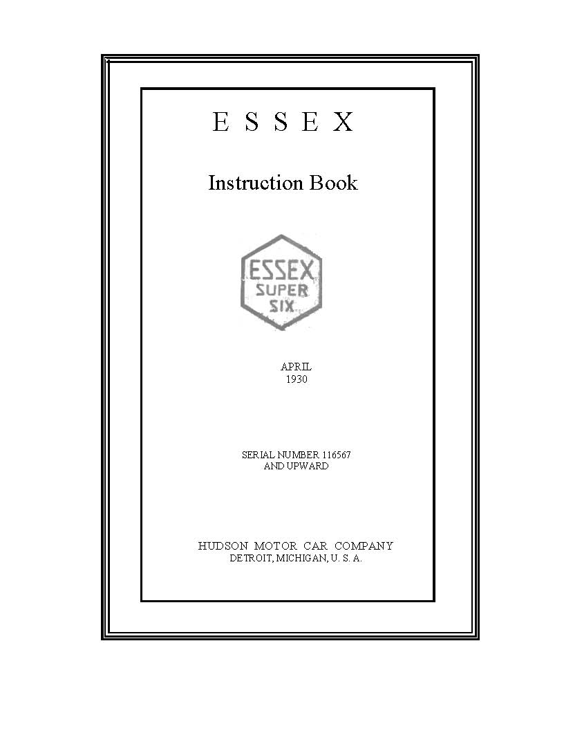 1930 Essex Instruction Book-01