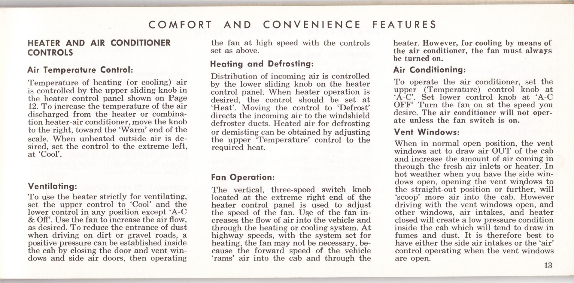 1969 Ford Truck Owners Manual Pg13