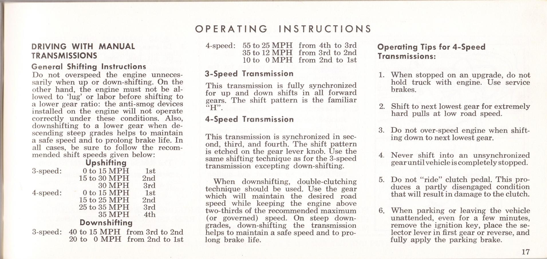 1969 Ford Truck Owners Manual Pg17