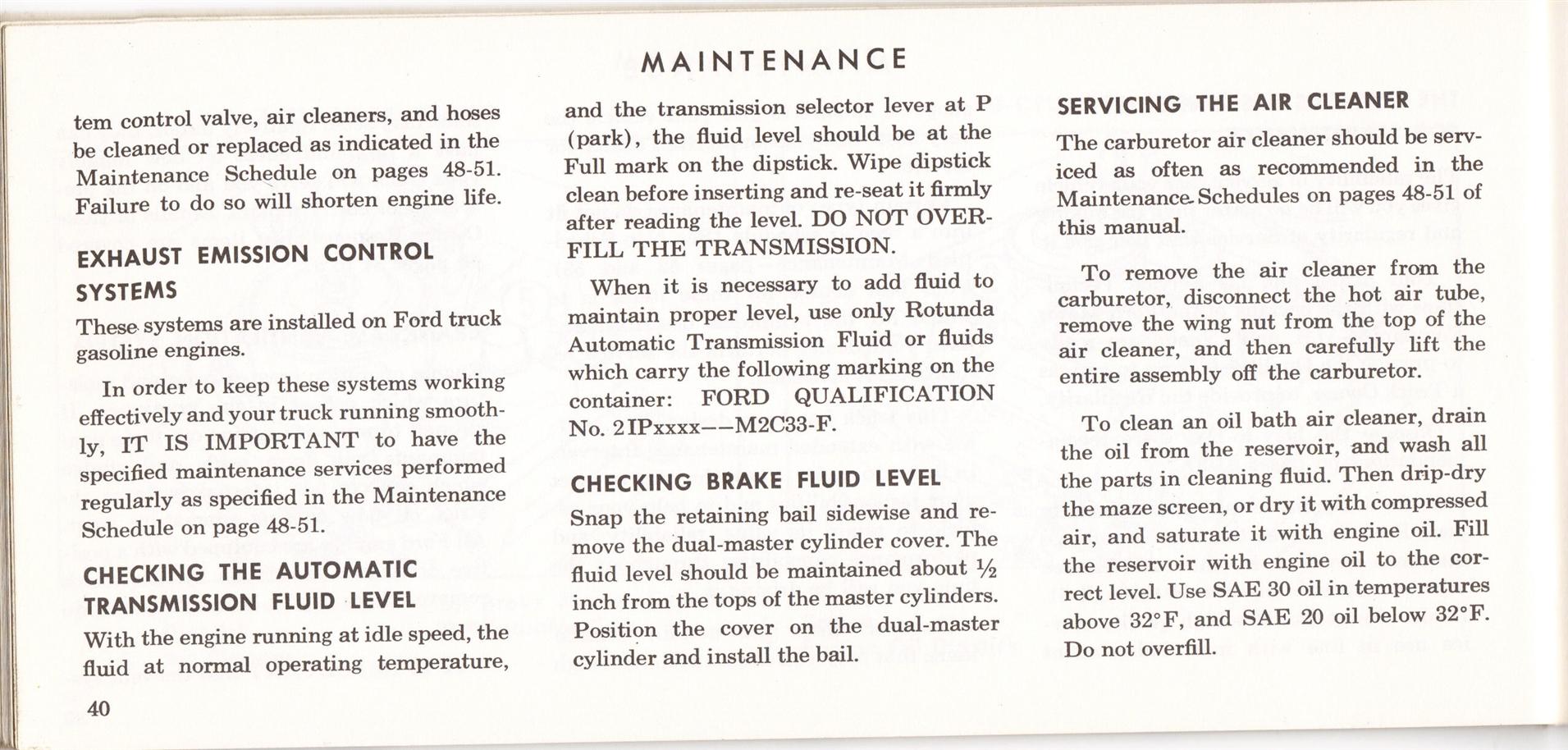 1969 Ford Truck Owners Manual Pg40
