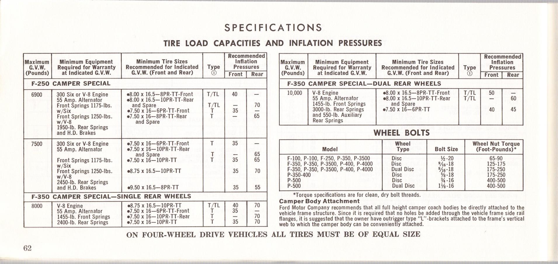 1969 Ford Truck Owners Manual Pg62