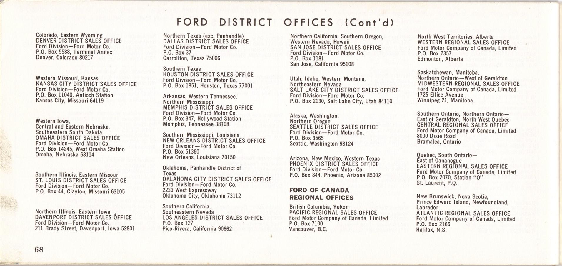 1969 Ford Truck Owners Manual Pg68