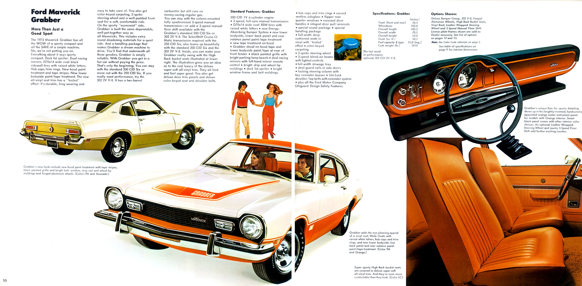 1973 Ford Maverick Catalog Sales Brochure Grabber Excellent Original 73 