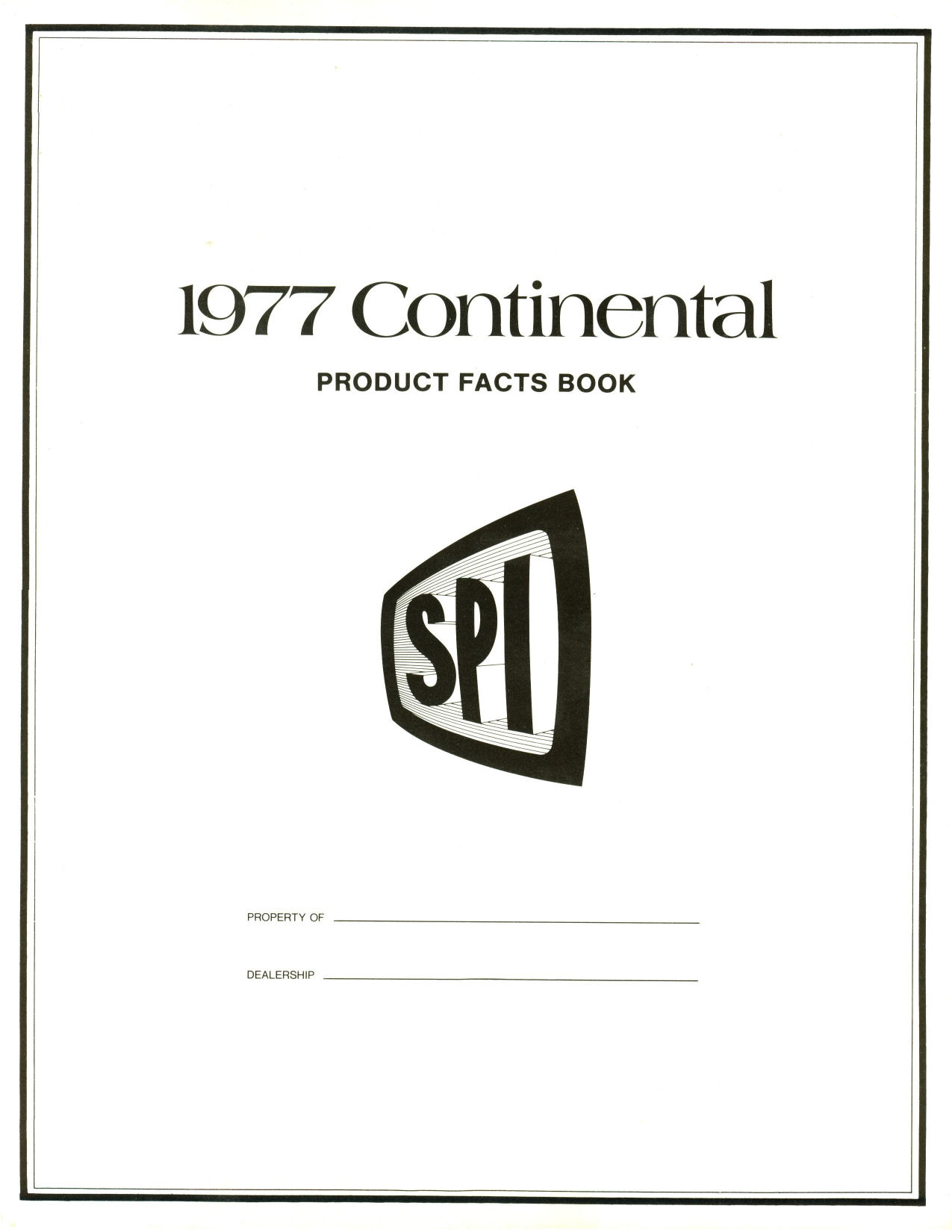 1977 Continental Product Facts Book-0-01
