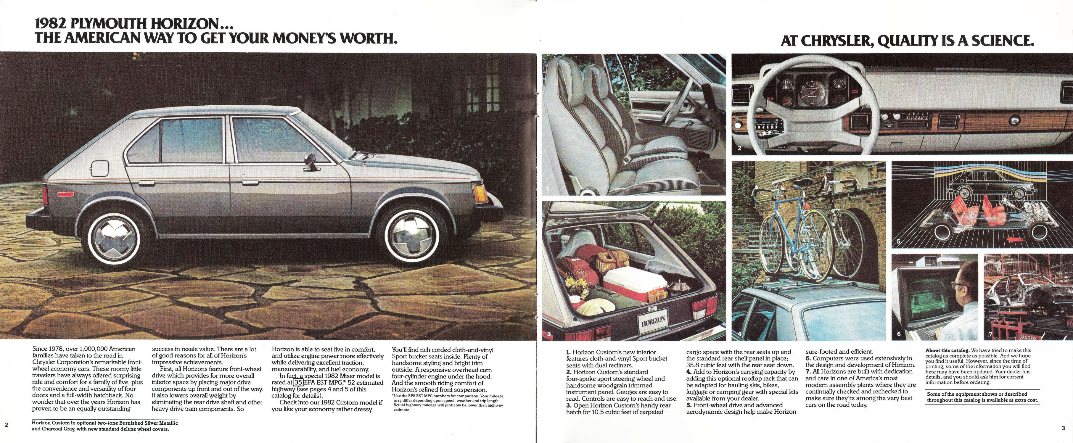 1982 Plymouth Horizon Car Automobile Color Brochure