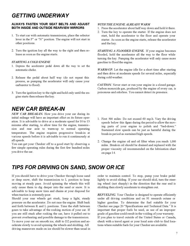 1971 Checker Owners Manual-07