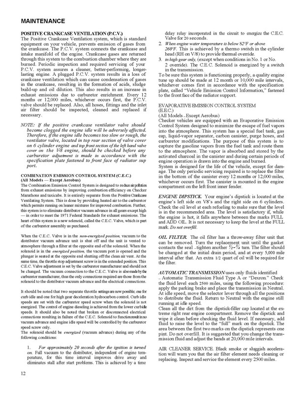 1971 Checker Owners Manual-12