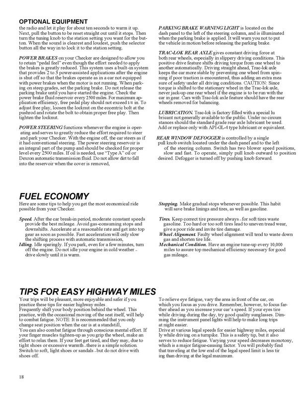 1971 Checker Owners Manual-18