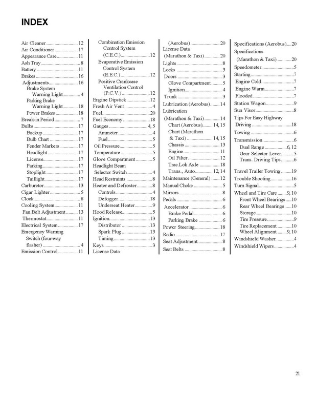 1971 Checker Owners Manual-21