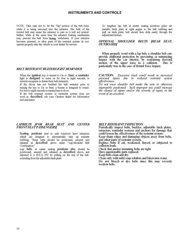 1977 Checker Owners Manual-10