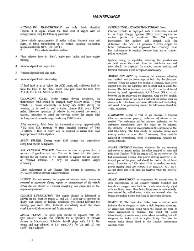 1977 Checker Owners Manual-18
