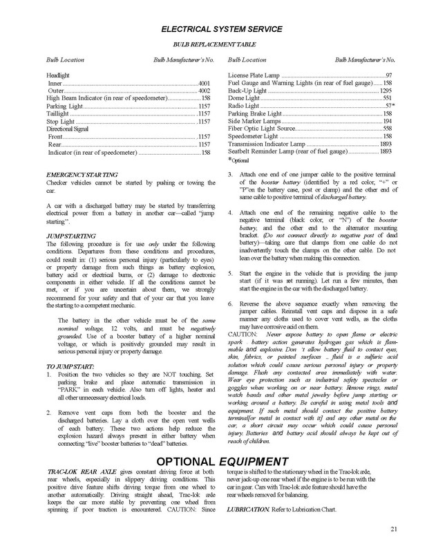 1977 Checker Owners Manual-21