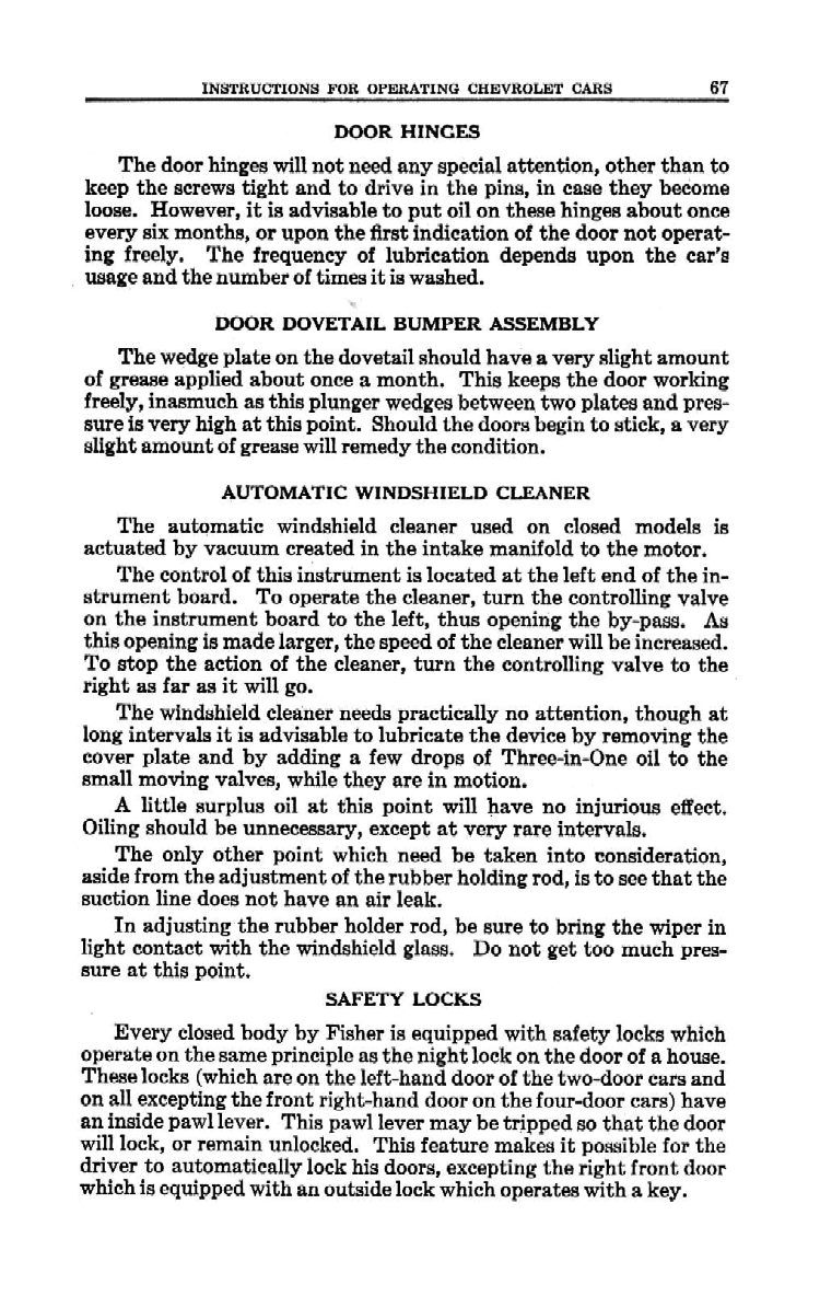 1930 Chevrolet Owners Manual-67