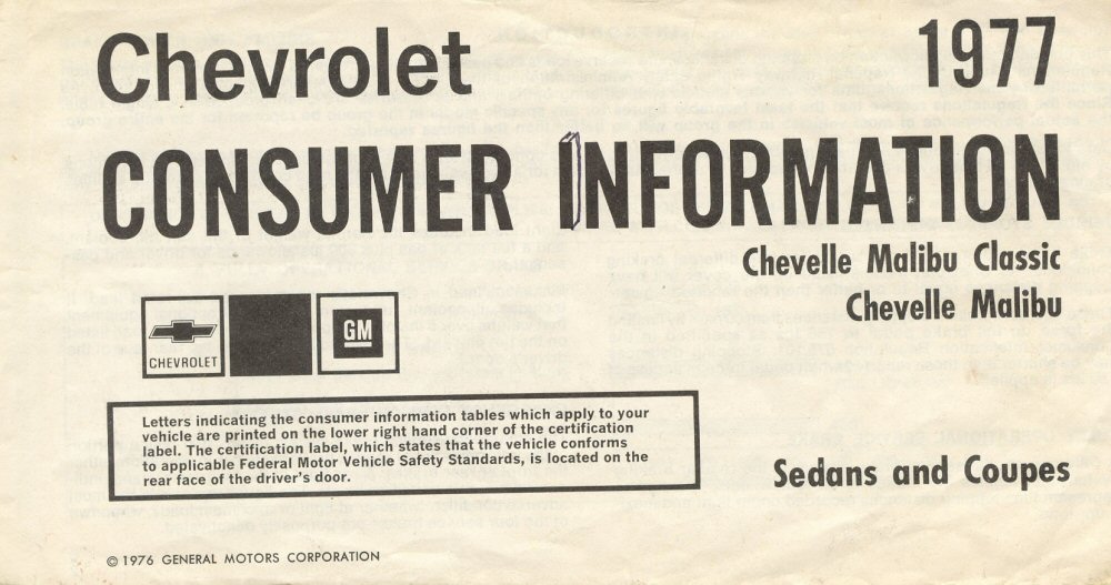 1977 Chevrolet Chevelle Consumer Info-01