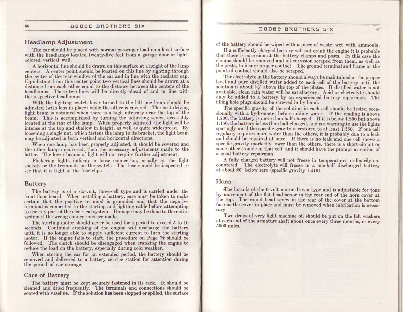 1930 Dodge Six Instruction Manual-46 amp 47