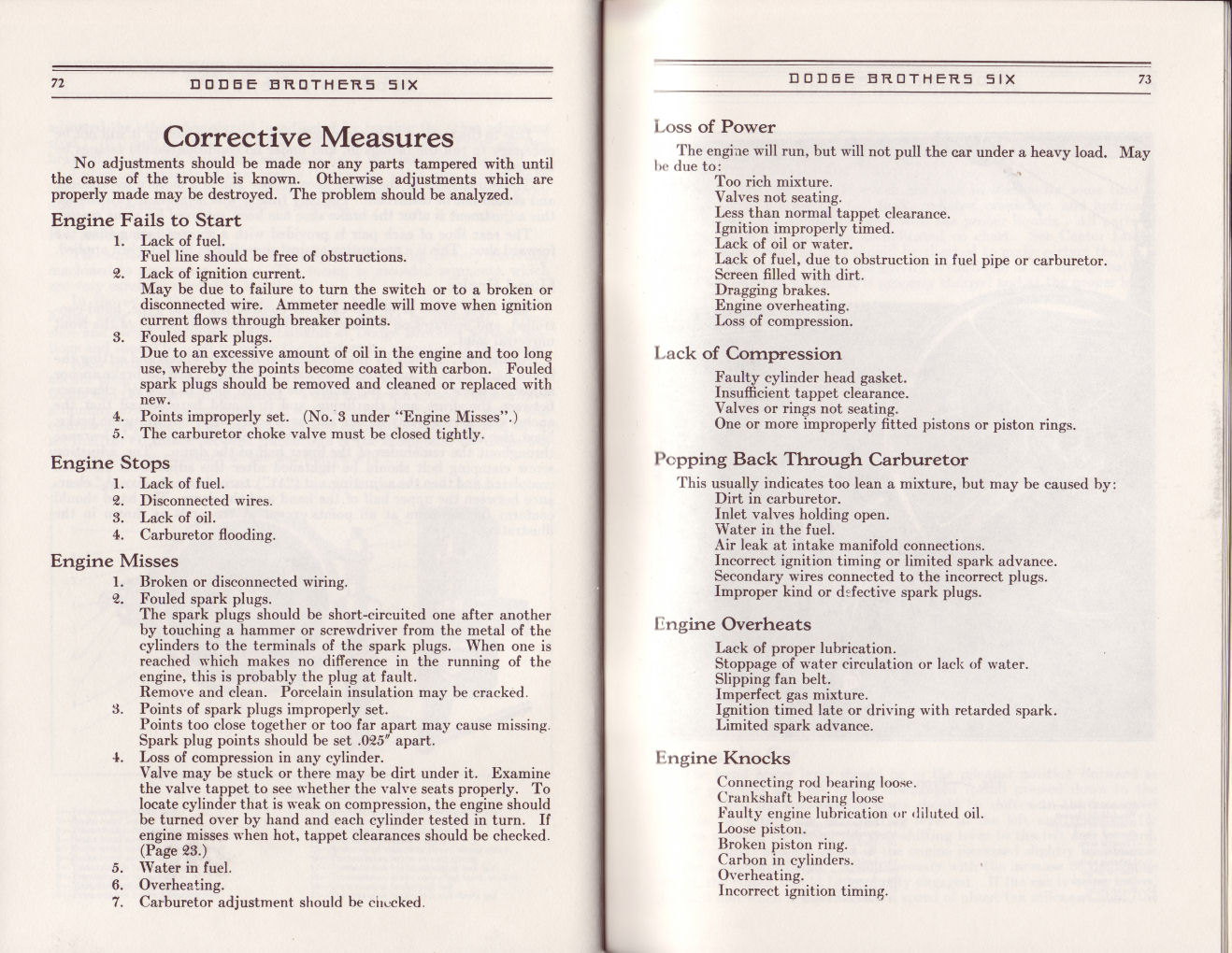 1930 Dodge Six Instruction Manual-72 amp 73
