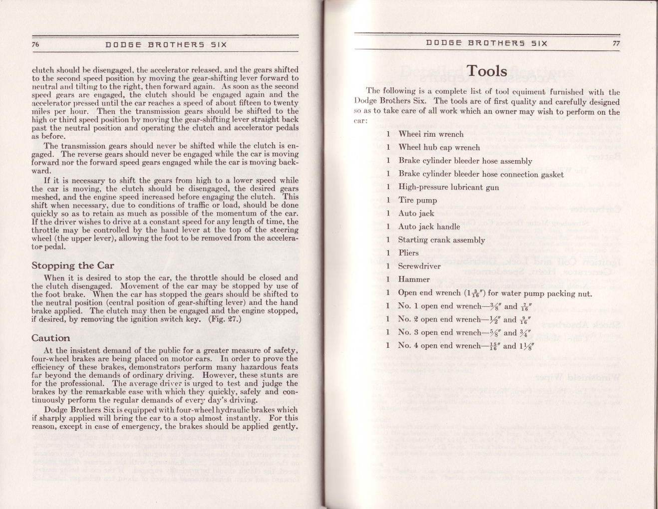1930 Dodge Six Instruction Manual-76 amp 77