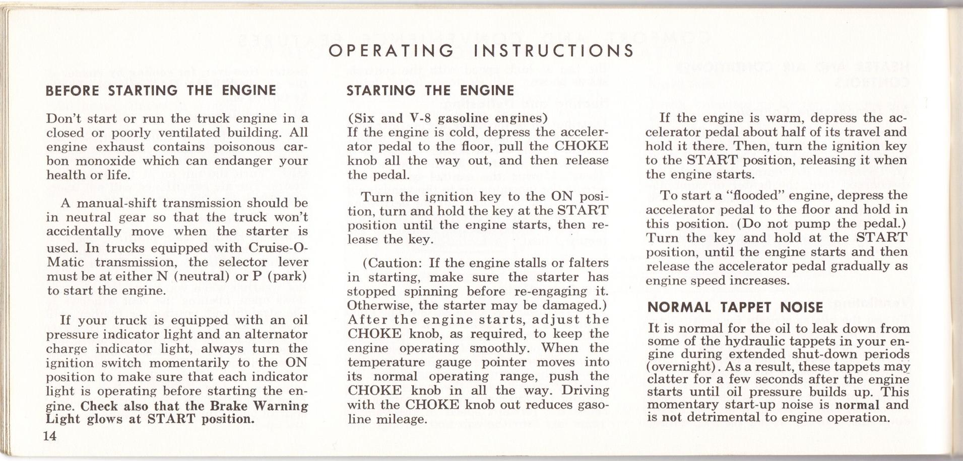 1969 Ford Truck Owners Manual Pg14