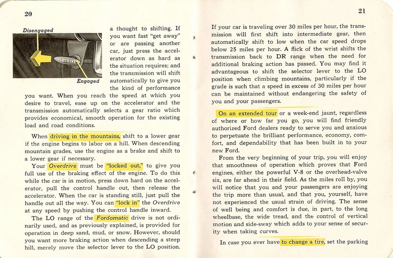 1953 Ford Owners Manual-20 amp 21