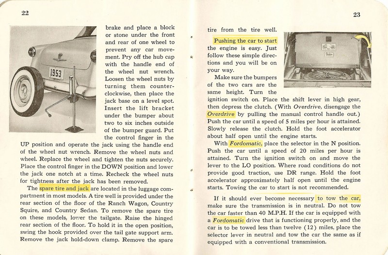 1953 Ford Owners Manual-22 amp 23