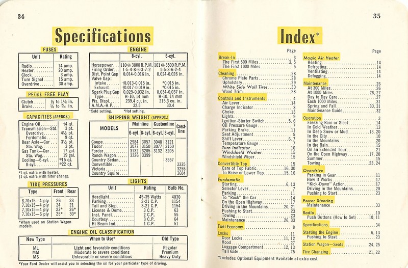 1953 Ford Owners Manual-34 amp 35