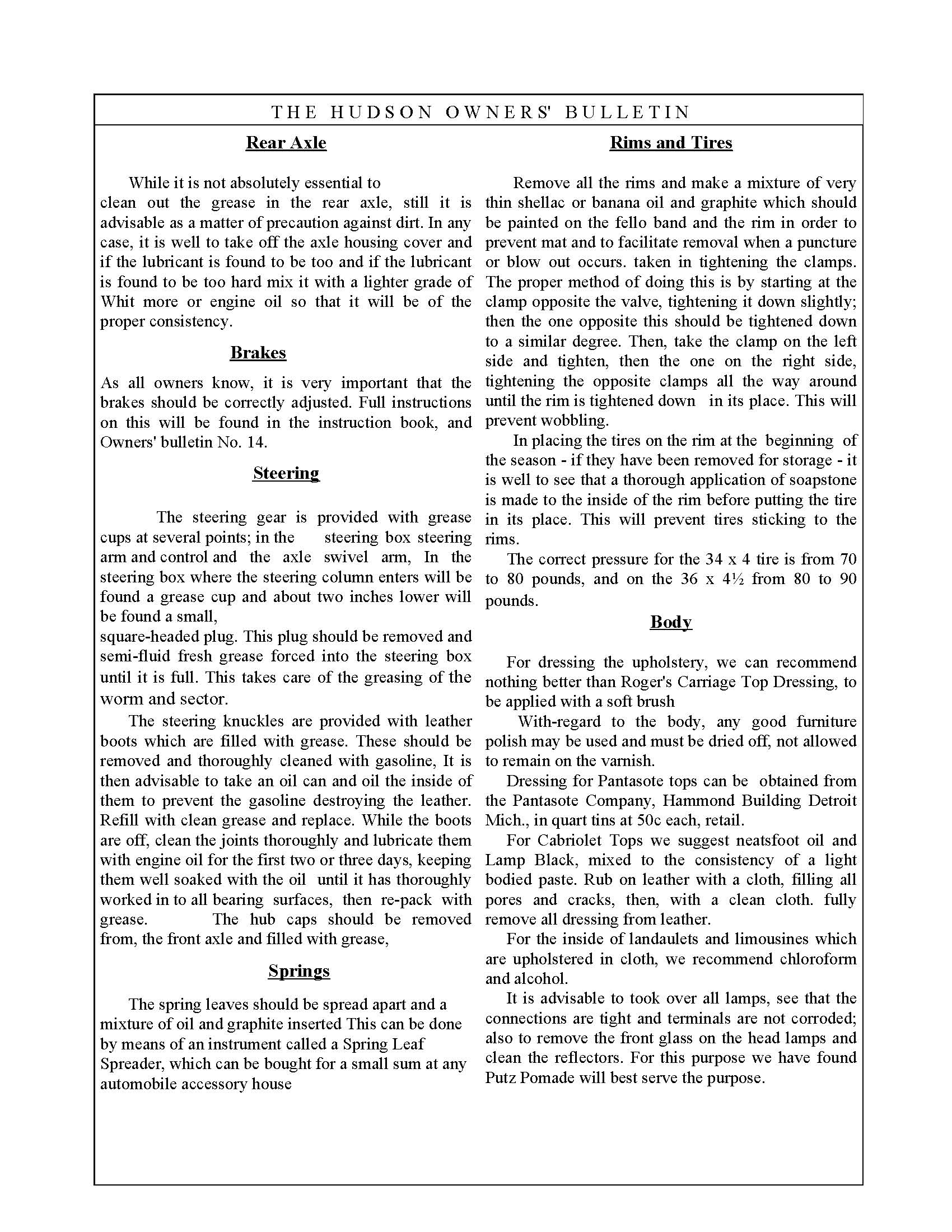 1916 Hudson Super-Six Reference Book-77