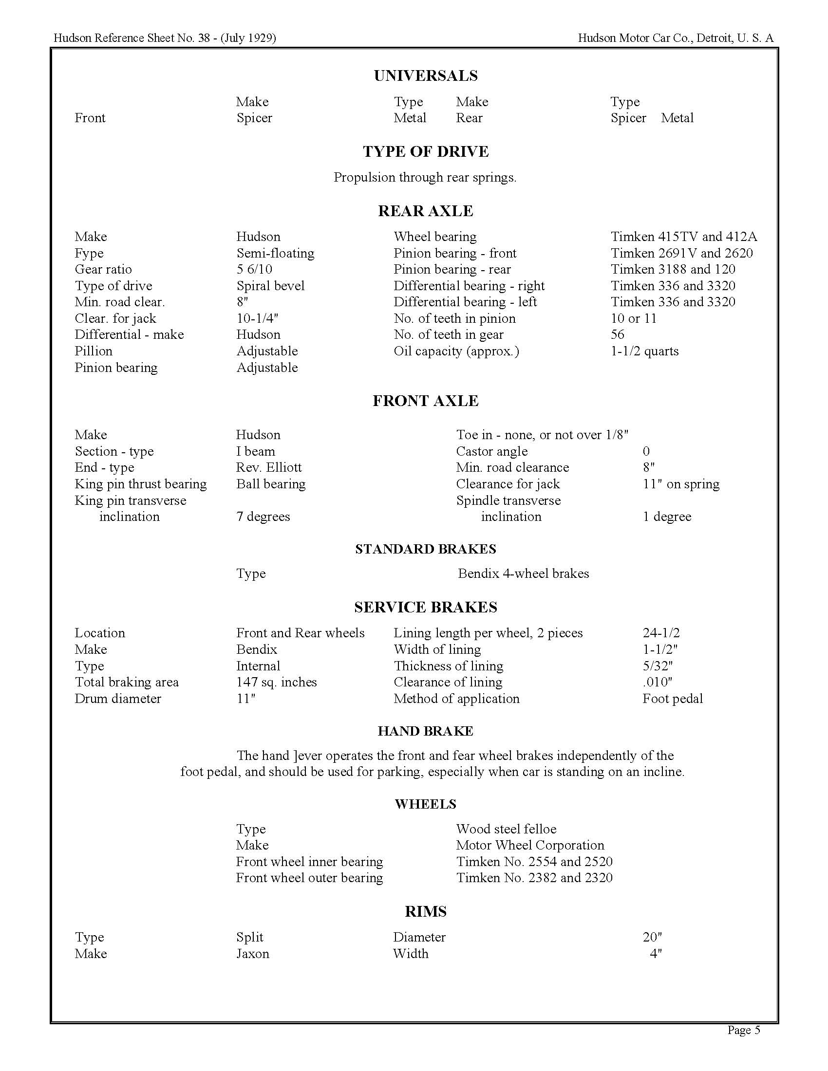 1929 Dover Mechanical Specs-05