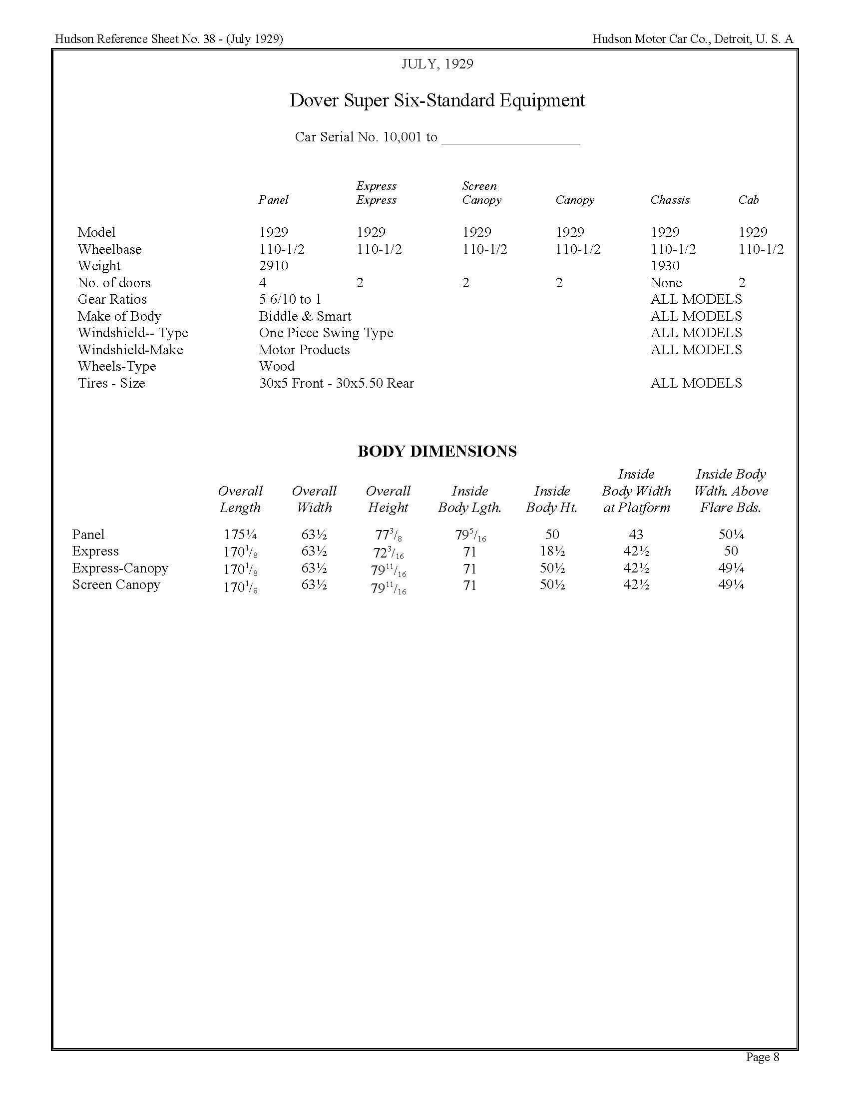 1929 Dover Mechanical Specs-08