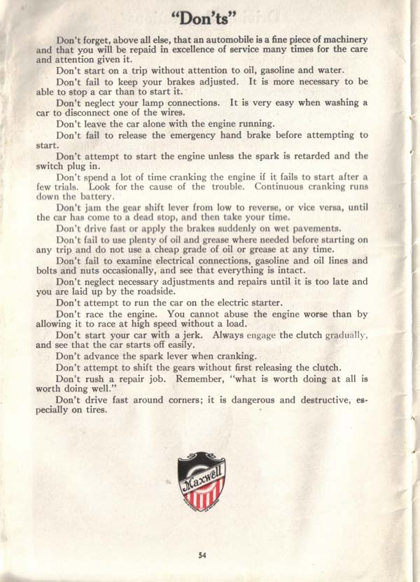 1917 Maxwell Instruction Book-55