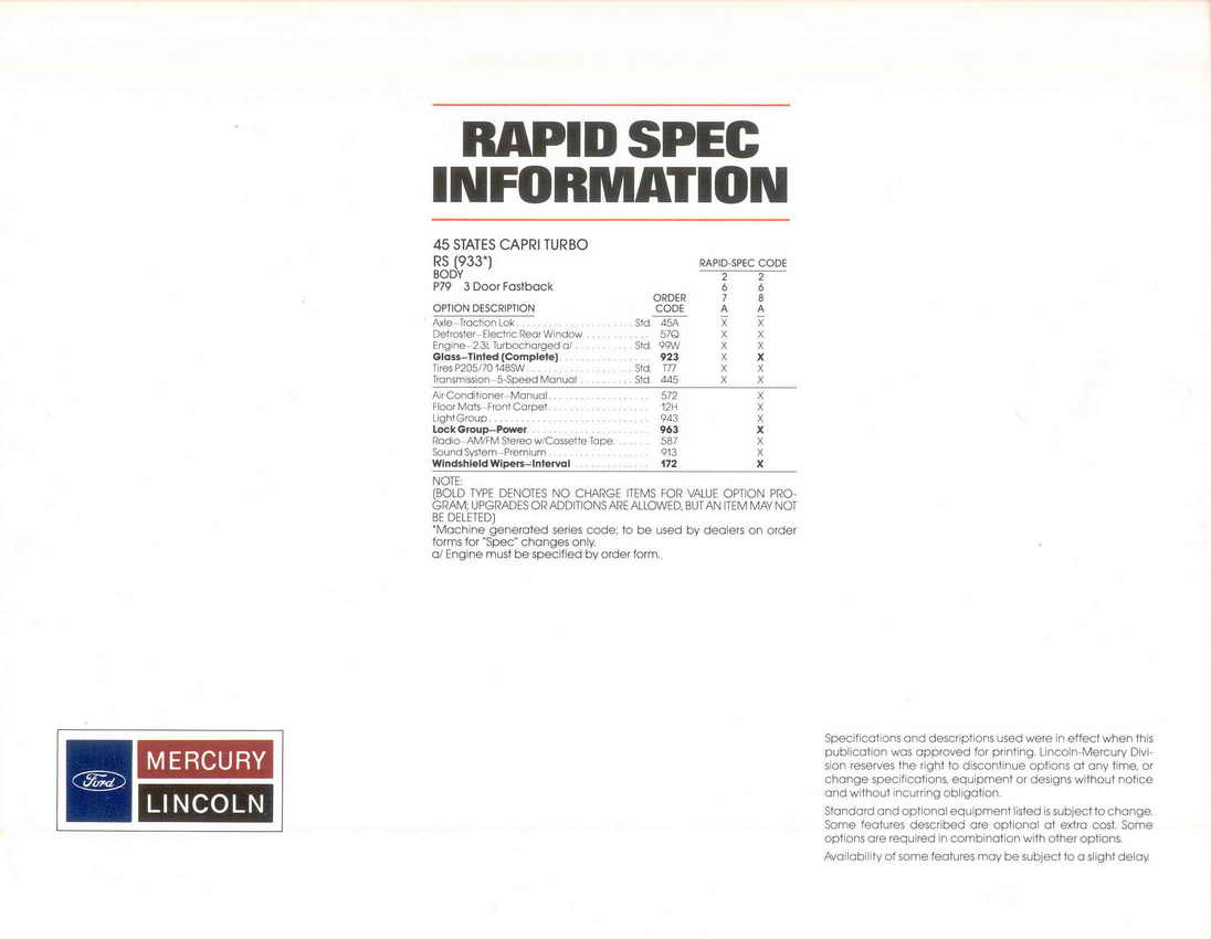 1983 Mercury Capri Turbo RS-03