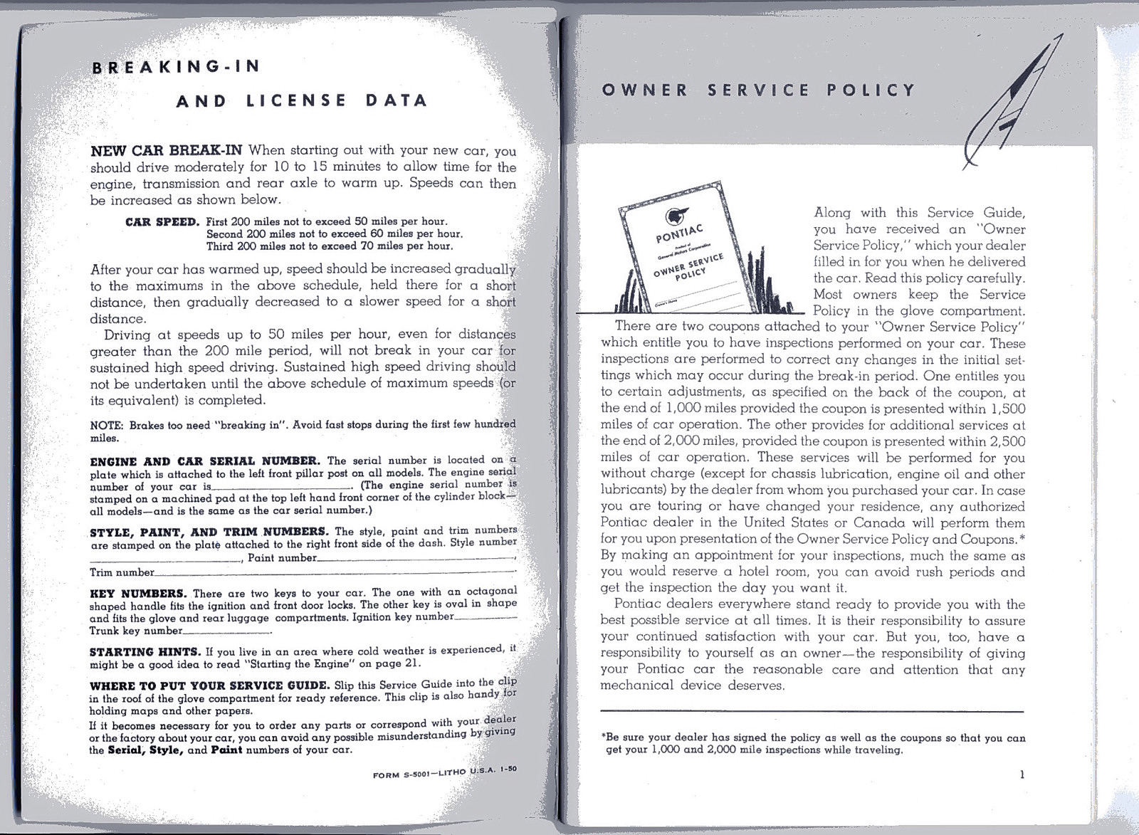 1950 Pontiac owner s manual - Pg 00a - 01