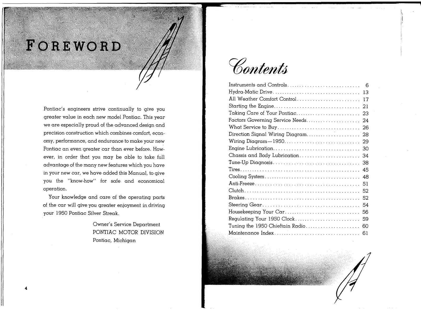 1950 Pontiac owner s manual - Pg 04 - 05