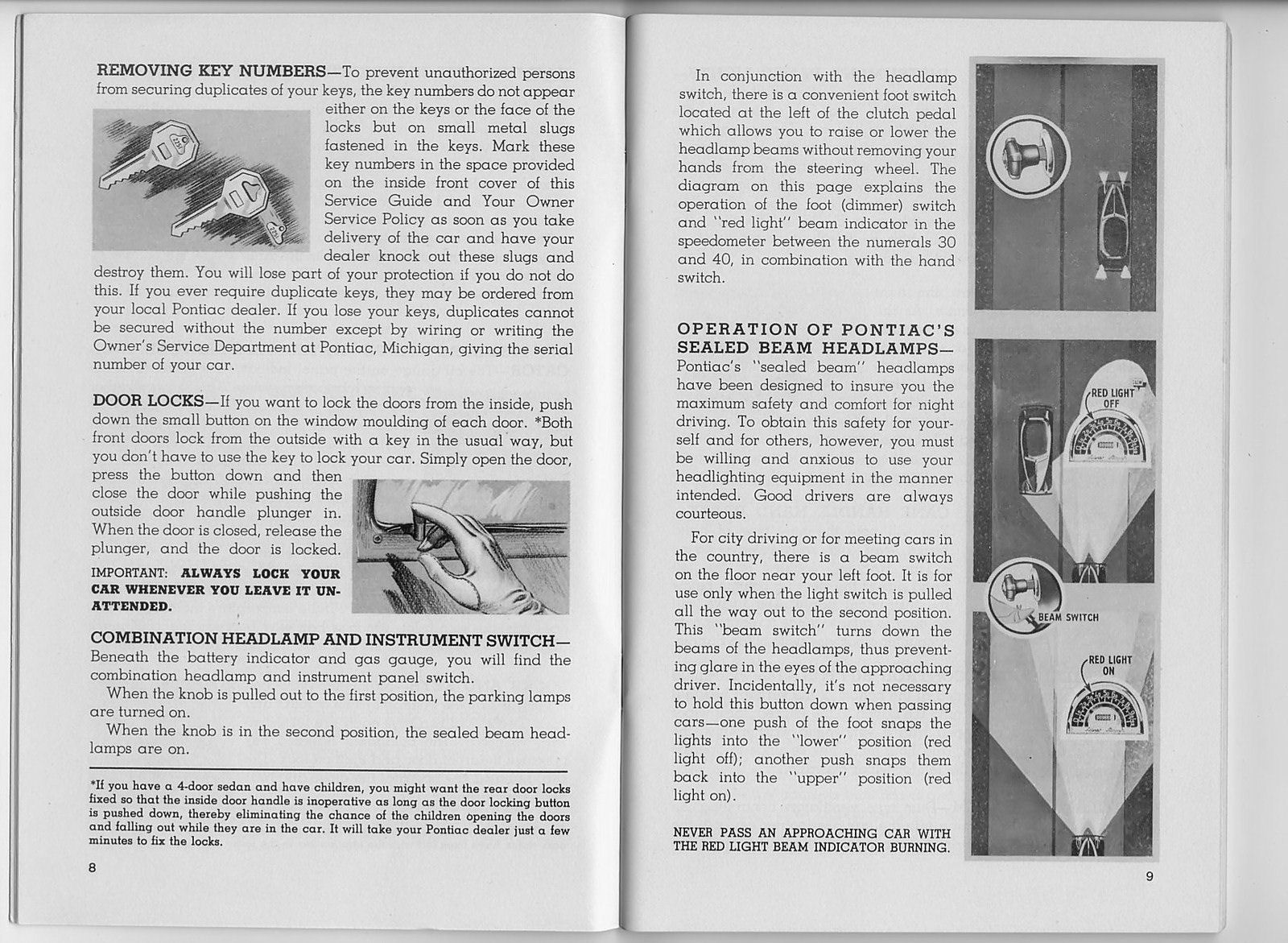 1950 Pontiac owner s manual - Pg 08 - 09