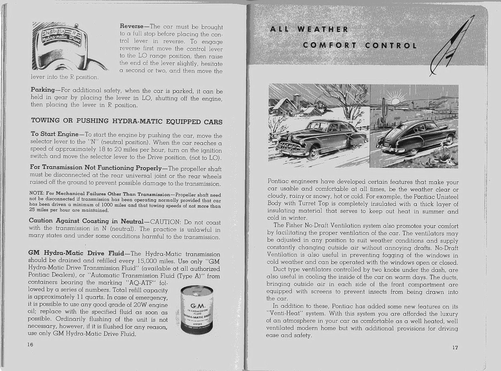 1950 Pontiac owner s manual - Pg 16 - 17