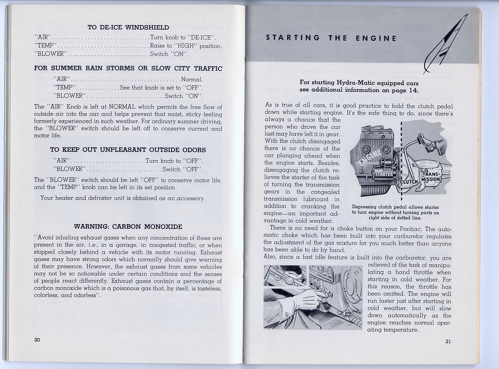 1950 Pontiac owner s manual - Pg 20 - 21