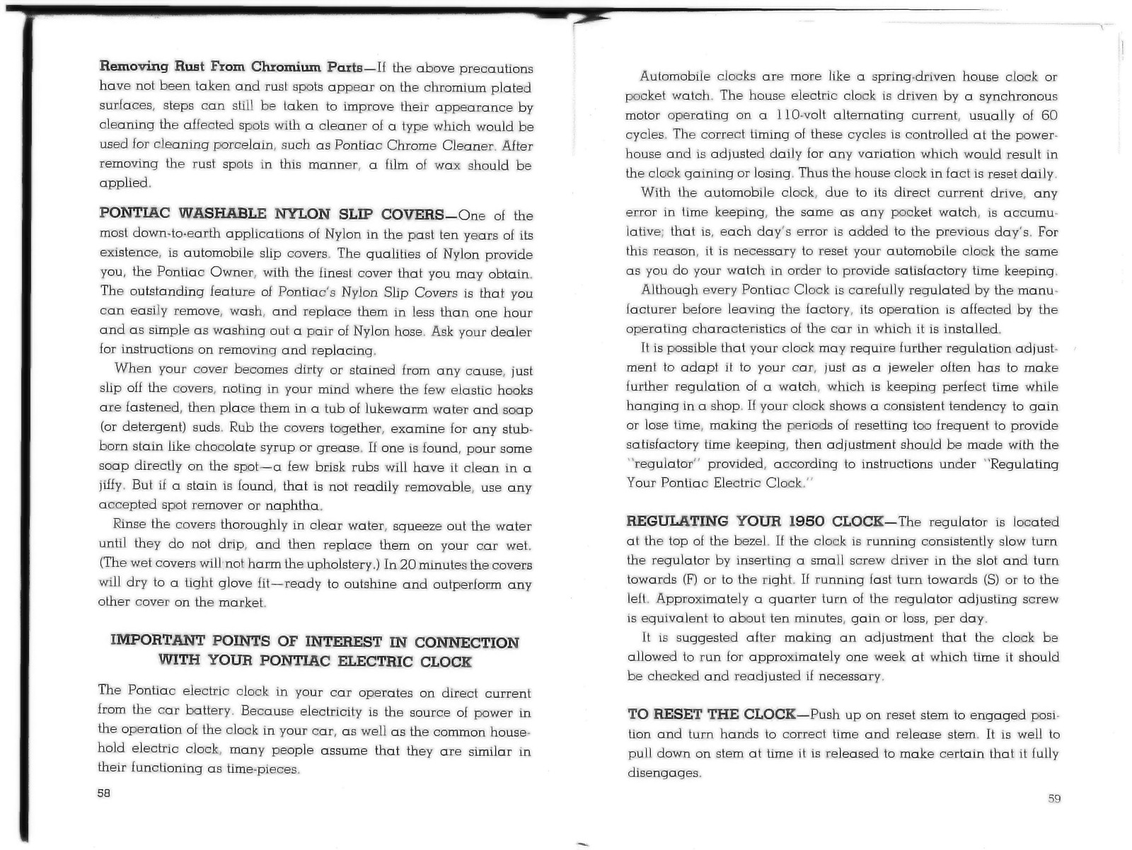 1950 Pontiac owner s manual - Pg 58 - 59