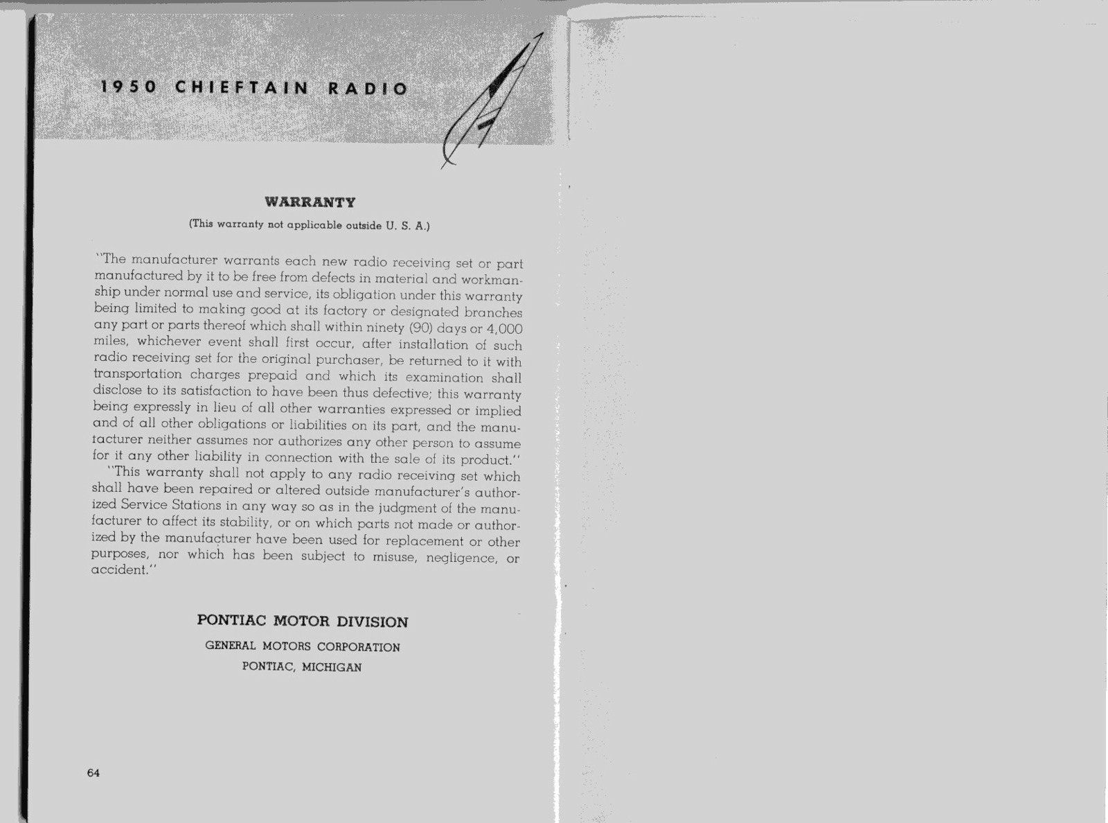 1950 Pontiac owner s manual - Pg 64 - 65